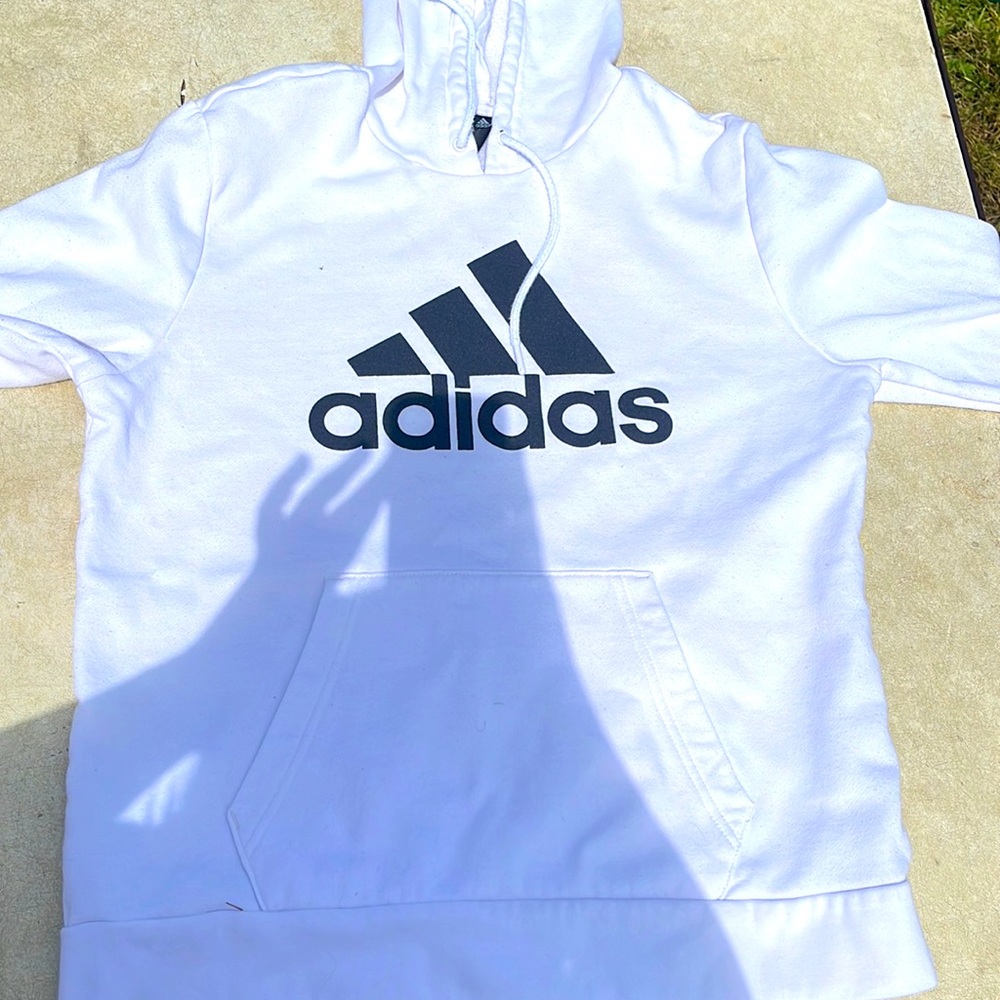 white adidas hoodie